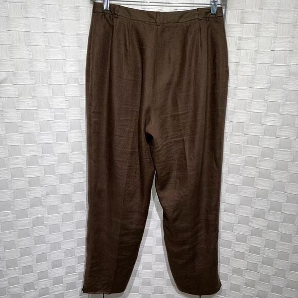 Talbots Women's Pure Irish Linen Striaght Leg Trousers Size 14 Boho Lagenlook - Picture 8 of 9